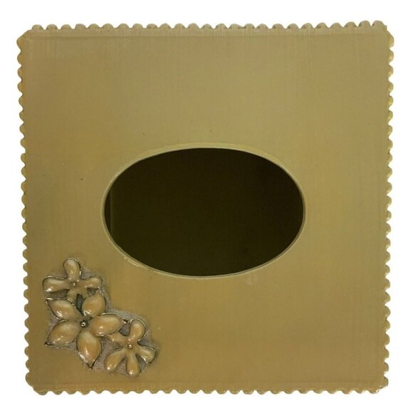 Nicole Miller New York Tissue Box Cover Delias Cream 3D Floral Applique Beads - Picture 6 of 8